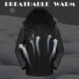HAXMNOU Jackets For Women Womens Waterproof Ski Jacket Warm Winter Snow Coat Mountain Windbreaker Hooded Raincoat Jacket Womens Windbreaker Rain Jacket Women Black XXXXL