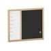 Martha Stewart Everette 24 x18 Magnetic Weekly Calendar Dry Erase Board and Chalk Board with Liquid Chalk Marker and Magnets Light Natural Woodgrain Frame