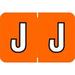 - File Folder Labels bet Letter J Colwell - COAM Series Compatible Stickers Light Orange 1 x 1-1/2 126 Labels/Package