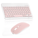 Rechargeable Bluetooth Keyboard and Mouse Combo Ultra Slim Full-Size Keyboard and Mouse for Dell Inspiron 3000 Series Laptop and All Bluetooth Enabled Mac/Tablet/iPad/PC/Laptop - Flamingo Pink