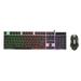 1 Set Wired Keyboard Mouse Set with Colorful Backlight Ergonomics Luminous Suspended Mechanical Keyboard Mice Set 1000DPI Gaming Keyboard Mice Combo Computer Accessories -Black