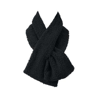 Plus Size Women's Sherpa Pull-Through Scarf by Accessories For All in Black