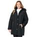 Plus Size Women's Faux Fur Hood Puffer Coat by Catherines in Black (Size 0X)