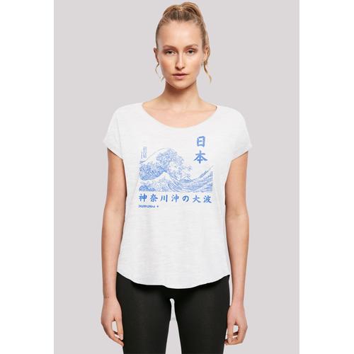 „T-Shirt F4NT4STIC „“Kanagawa Welle Japan Color““ Gr. M, weiß Damen Shirts Jersey Print“