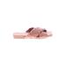 Open Edit Sandals: Slip-on Stacked Heel Casual Pink Print Shoes - Women's Size 6 - Open Toe