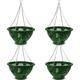 Easy Fill Set of 4 Hanging Basket - Original Hanging Plant Pots - 14 Inches Green Hanging Planters for Balcony, Indoor, or Outdoor - Plastic Hanging Basket for Herb, Flowers, or Plants