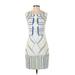 K. Jordan Casual Dress - Sheath: White Color Block Dresses - Women's Size Small