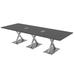 Skutchi Designs, Inc. 10' Rectangular Conference Table w/ x Bases & Electrical Units Wood/Metal in Gray/Black | 29 H x 120 W x 45 D in | Wayfair