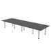 Skutchi Designs, Inc. 10 Ft Rectangular Conference Room Table w/ Post Legs Wood/Metal in Gray/Black | 29 H x 120 W x 45 D in | Wayfair
