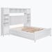 Home Decor Full/Double 62.49" Size Murphy Shaped Bed, Wood Bed Frame w/ Storage (Non foldable) in Gray | 62.49 H x 75.89 W x 87.56 D in | Wayfair