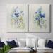 August Grove® Cottage Wildflowers I - 2 Piece Painting Print Set Canvas/Paper, Solid Wood in Blue/Green/Indigo | 37.5 H x 72 W in | Wayfair