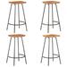 17 Stories Bar Stool Bar Seat Counter Height Island Stool for Pub Solid Mango Wood Wood/Metal in Black/Brown | 4 | Wayfair