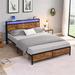 17 Stories Full/Double Platform Bed Wood & Metal/Metal in Brown | 38 H x 54 W x 75 D in | Wayfair 33946B624354494CA3250A30B30FD309