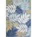 Blue/White 108.27 x 78.74 x 0.2 in Area Rug - Wildon Home® Elodie Pale Blue/Mustard Outdoor Area Rug | 108.27 H x 78.74 W x 0.2 D in | Wayfair