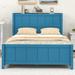 Red Barrel Studio® Full Size Platform Bed w/ 4 Drawers & Open Storage Shelves & Functional Headboard Wood in Blue | Wayfair