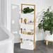 Latitude Run® Diartis Solid Wood Freestanding Bathroom Shelves Solid Wood in White | 34.65 H x 11.02 W x 5.91 D in | Wayfair