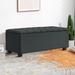 Red Barrel Studio® Allista Storage Bench Linen/Wood/Manufactured Wood in Black | 14.36 H x 38.18 W x 16.13 D in | Wayfair