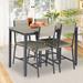 17 Stories Holford 47"L Dining Room Table w/ PU Leather Chairs, Dining Table, 5-Piece Dinette Set Wood/Upholstered/Metal in Gray | Wayfair