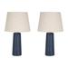 Wade Logan® 2Pc Bogdans Ribbed Ceramic Table Lamp Ceramic in Blue | 23 H x 13 W x 13 D in | Wayfair 6580F79016F846DB8696D9BF9EE28ABB