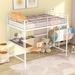 Elegant Full Loft Bed House Bed with Desk and Metal Grid