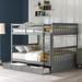 Full-over-Full Bunk Bed Wood Frame Bed with Ladders and Two Storage Drawers with Headboard & Footboard, Full-Length Guardrail