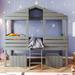 Playhouse Design Twin Size House Bed Kids Bed Low Loft Wood House Bed