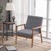 Modern Solid Wood Fabric Lounge Chair Accent Chair Armchair Grey - 27" x 33"