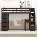 Multifunctional Design Twin size Loft Bed with Storage Shelves, Desk and Ladder