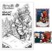 Christmas Santa Claus Stamps Silicone Clear Stamp Chimney Deer Elk Transparent Silicone Greeting Words Stamp Rubber Stamp for Scrapbook Journal Card Making 4.3 x 6.3 Inch