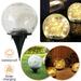 PENGXIANG Garden Solar Lights Decorative Cracked Glass Globe Waterproof Warm White LED Solar Outdoor Ball Lights Outside Decor for Lawn Patio Yard Pathway