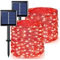 Morttic 2 Pack Solar Fairy Lights Outdoor Each 66ft 200 LED Christmas Solar Lights Waterproof 8 Modes Copper Wire Lights for Garden Tree Patio Wedding Party Decorations