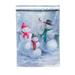 Snowman Family Lustre Garden Flag