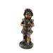 XBrand 24 H Faux Bronze Magnesium Oxide Walking Boy/Girl Garden Statue w/Small Flower Plant Pot Girl