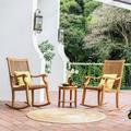 Cambridge Casual Chara 3-piece Teak Outdoor Rocking Chair Chat Set