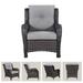 5-Piece Outdoor Patio Sofa Chair with Ottoman Furniture Set Brown/Grey