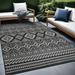 Beverly Rug Black White Boho Moroccan Indoor Outdoor Area Rug for Patio Deck Porch 8x10 - Black