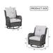 Outdoor 2-Piece Wicker Swivel Chair Set Patio Furniture Brown/Grey