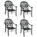 Stacking Patio Dining Armchair with Cushion In Random Colors (Set of 4)