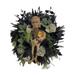Halloween Wreath Mummy Flower Wreath Scary Fireplace Artificial Wreaths Outdoor Front Door Wreath for Farmhouse Festivals Stage Performance