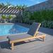 Amazonia CoralChic Teak Wood 100% FSC Patio Lounger with Grey Cushion