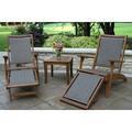 Eilaf 3 pc. Eucalyptus Wicker Lounger Set with Ottoman and Square End Table