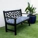 Mozaic Company Humble + Haute Blue and White Stripe Indoor/Outdoor Corded Bench Cushion 47.5 in x 18 in x 2 in - Nelson Commodore Blue