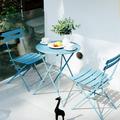 ixir Patio 3pc Metal Folding Bistro Set 2 Chairs and 1 Table Blue