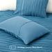 Peace Nest Polyester Clipped Geometric Stripe Duvet Cover & Pillowcase Set Navy/Stripe - King