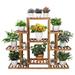 FATIVO Large Ladder Multi Plant Stand Wooden Garden Planter Shelf