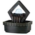 HomeRoots 10 Brown Polyresin Geo and Pebbles Tabletop Fountain with LED Light - 7 x 8 x 9.5