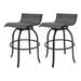 Swivel Patio Bar Stools 31.9 Outdoor Patio Stools Chairs (Set of 2) Gray-Low Back