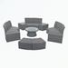 10-Piece Outdoor Sectional Half Round Patio Rattan Sofa Set