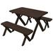 Kunkle Holdings LLC Pressure Treated Pine 5 Cross-Leg Picnic Table with 2 Benches Walnut Stain