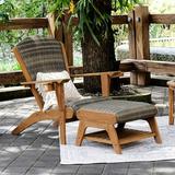 Cambridge Casual Auburn Upholstered Teak Adirondack Chair with Ottoman